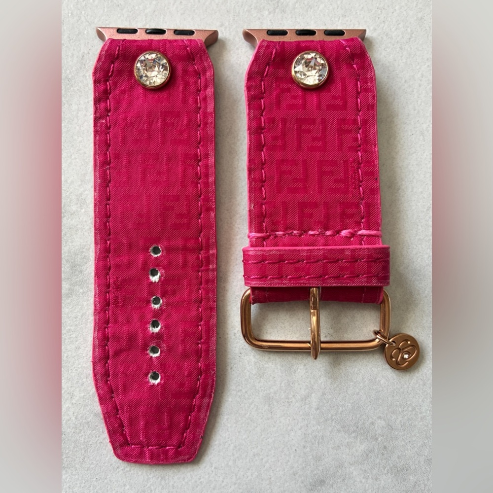 Spark*l Authentic Upcycled Fendi Apple Watch Band Sivella - Size 2, 38-41mm - Picture 2 of 5